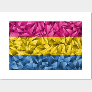 Abstract Fractal Triangles Pansexual Pride Flag Pattern Posters and Art